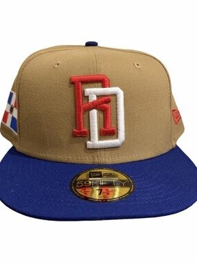 Dominican Republic WBC New Era Tan and Blue Fitted Cap with Red/White